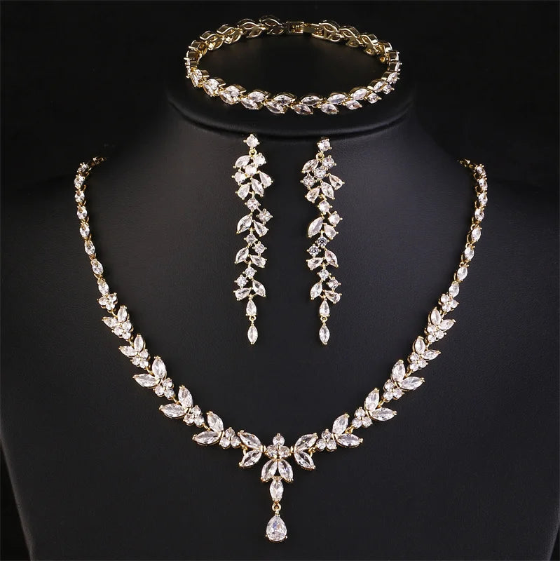 Jantiny© Luxury CZ Jewelry Set Gold Color C 