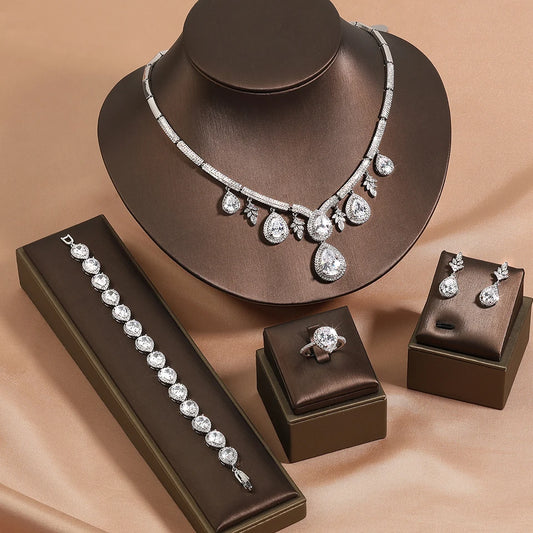 Jantiny© Luxury CZ Jewelry Set Gold Color C 