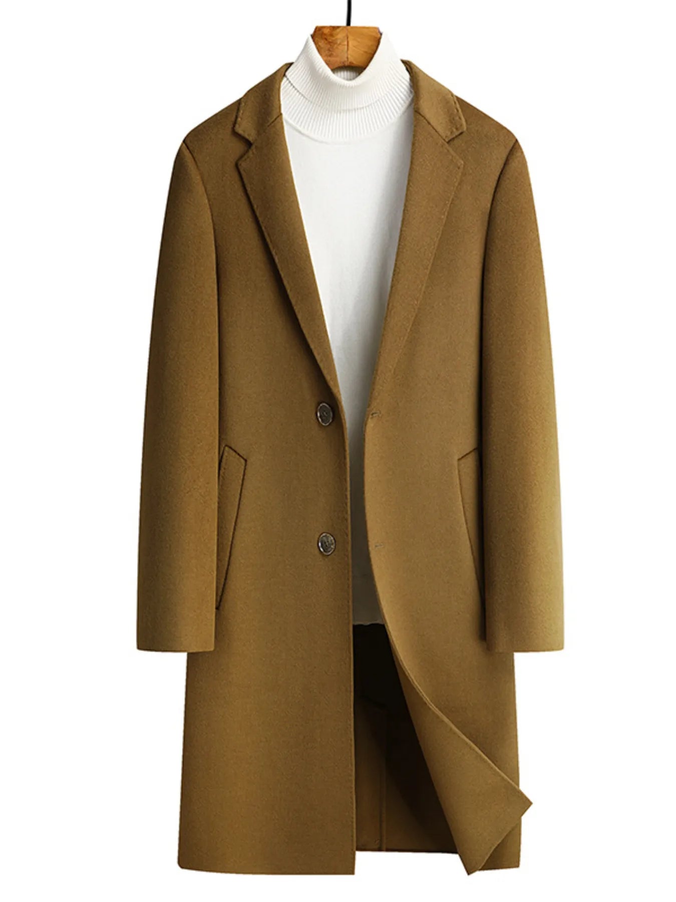 Men's Plus Size Lapel Collar Long Coat Grey / M 