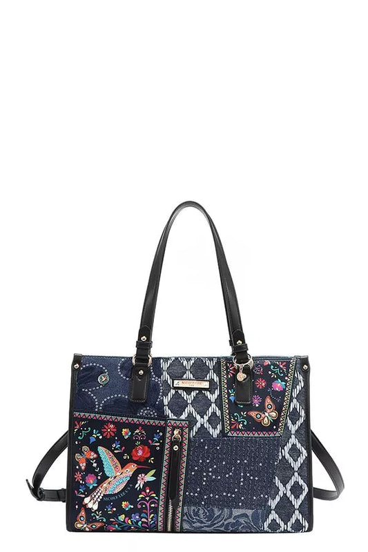 Nicole Lee USA Bosque de Amor Denim Tote Bag BOSQUE DE AMOR / OS 
