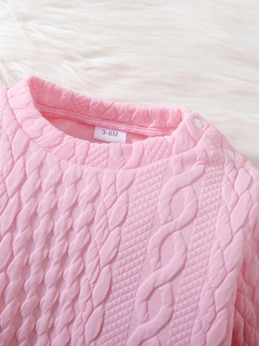 Children's Lace Detail Top and Skirt Set Pink / 3-6M 