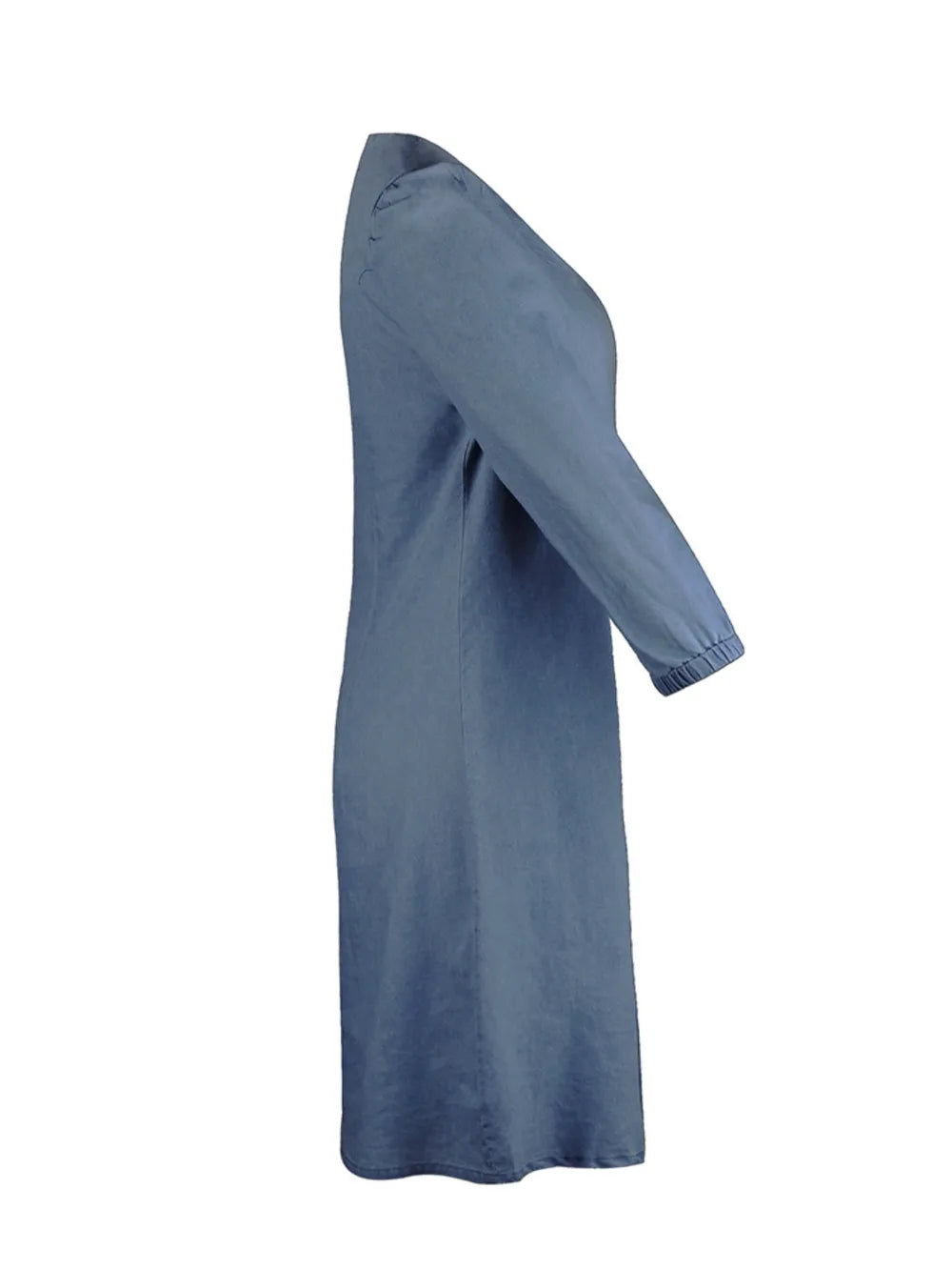 Full Size V-Neck Half Sleeve Dress Light Blue / S 