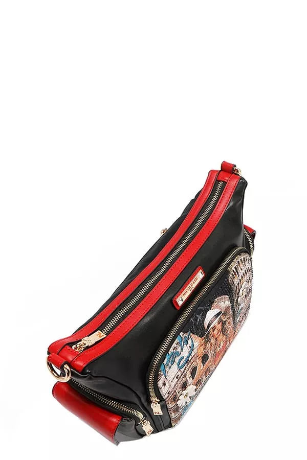 Nicole Lee USA Martha Travels Italy Multi Pocket Shoulder Bag MARTHA TRAVELS ITALY / OS 