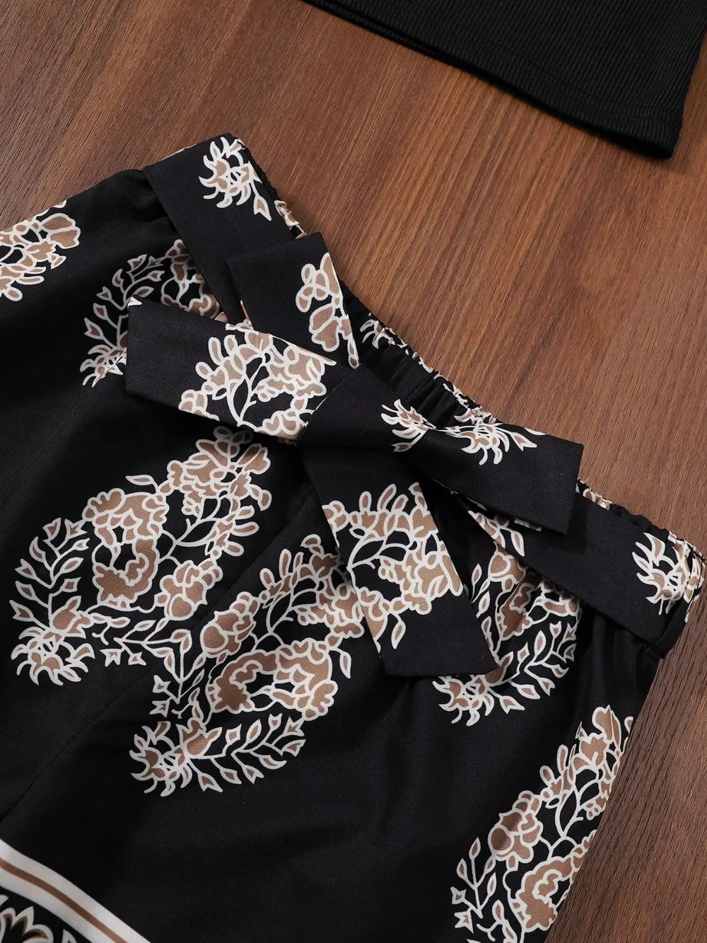 Children's Cami and Printed Pants Set Black / 8Y 