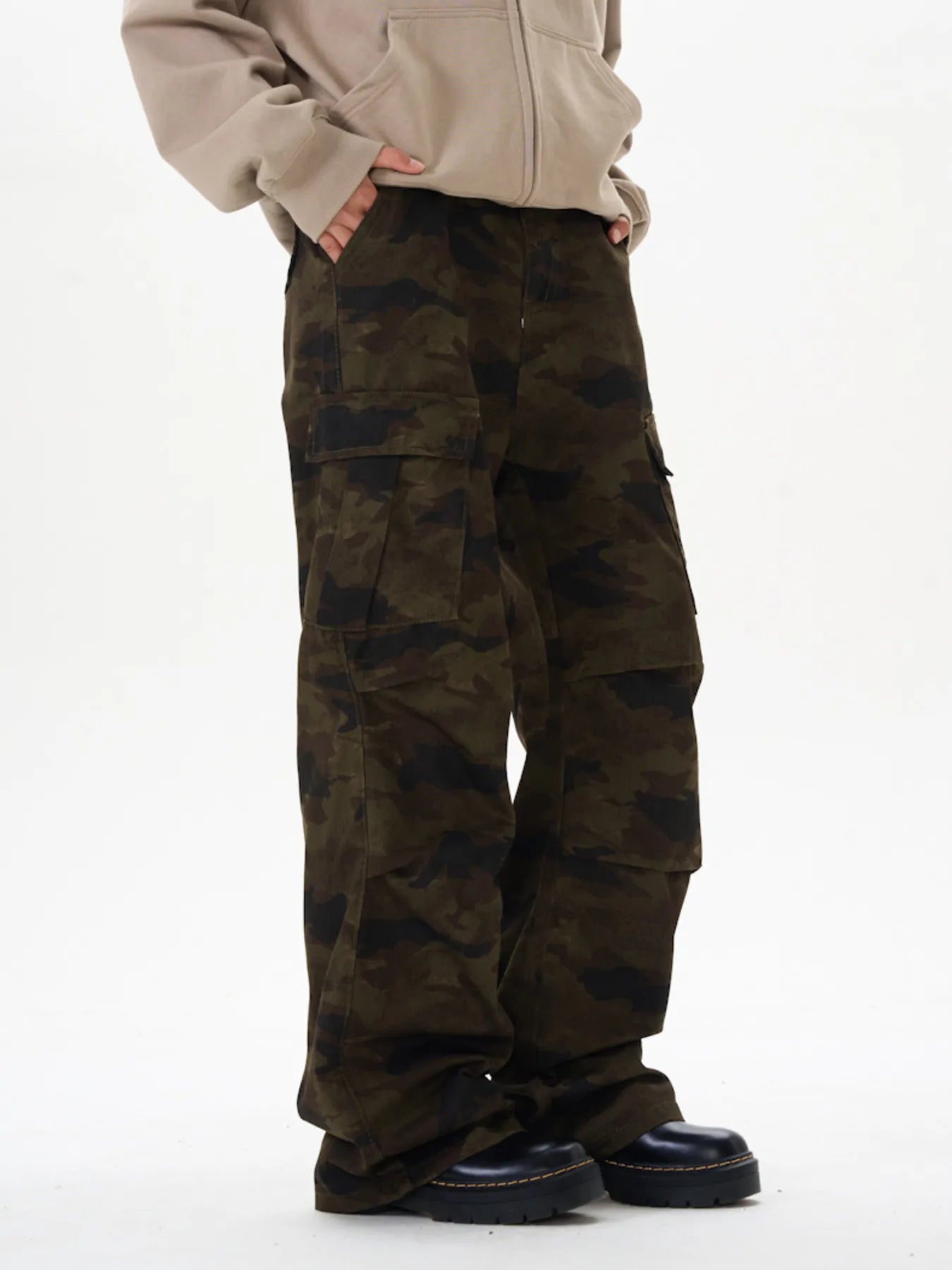 Men's Camouflage Wide Leg Pants Camouflage Color / S 