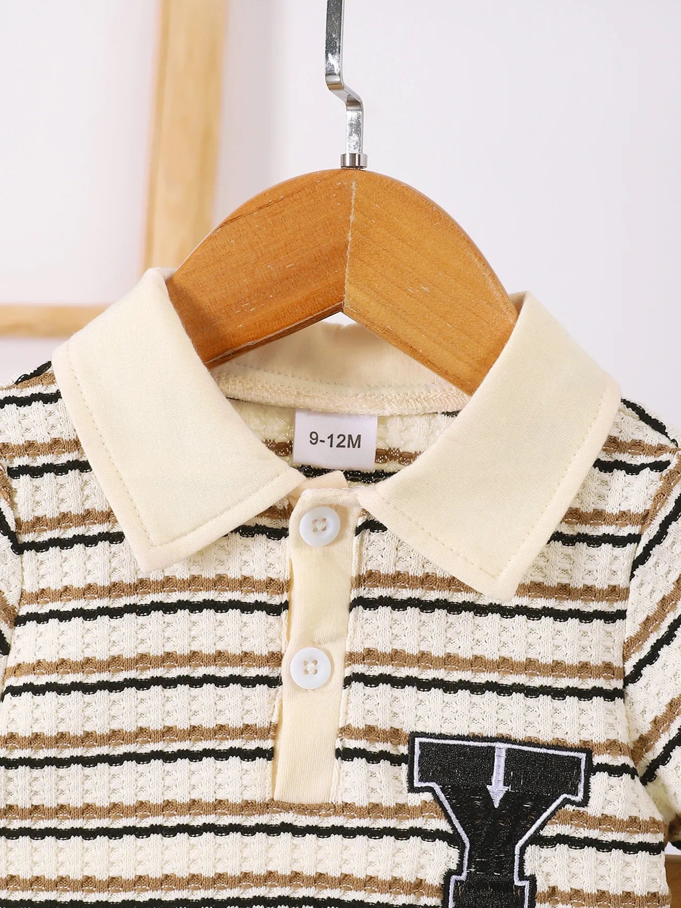 Children's Striped Short Sleeve Polo and Pants Set Stripe / 6-9M 