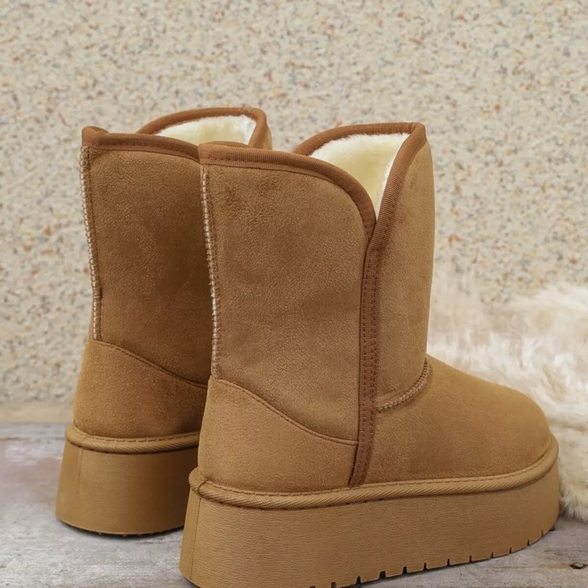 Round Toe Platform Boots Green / 36 