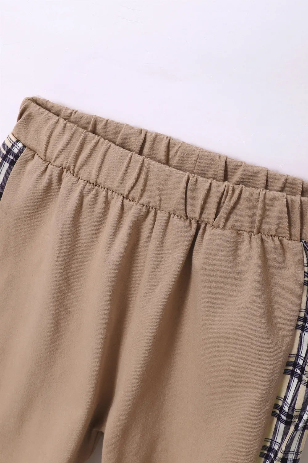 Children's Plaid Hoodie and pants Set Camel / 18-24M 