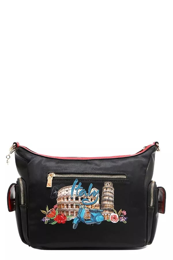 Nicole Lee USA Martha Travels Italy Multi Pocket Shoulder Bag MARTHA TRAVELS ITALY / OS 