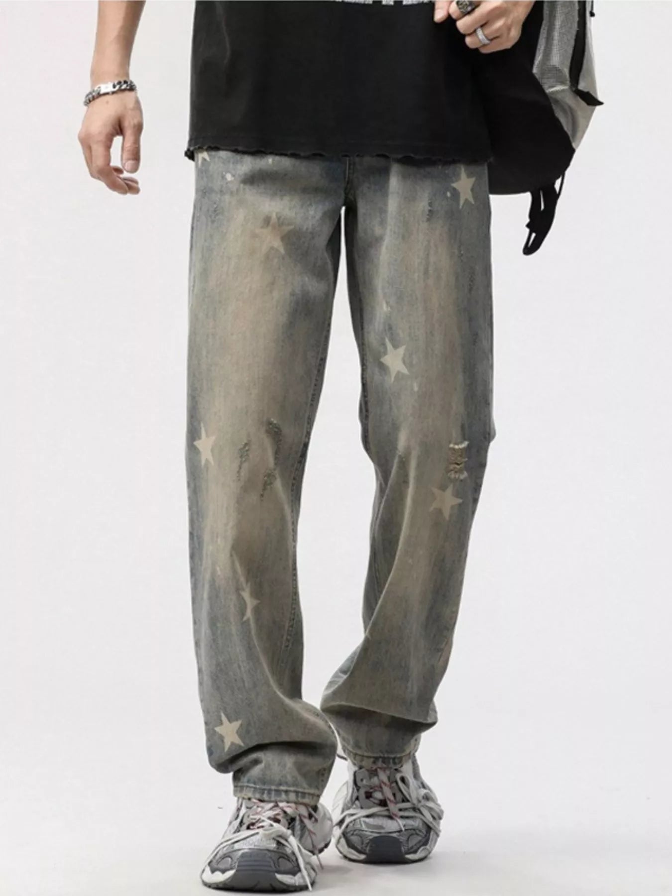 Men's Star Wide Leg Jeans Vintage Color / 28 