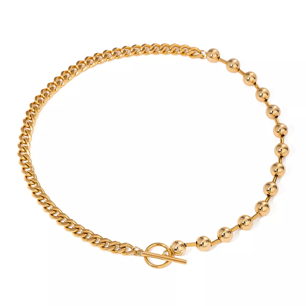 18K Gold-Plated Toggle Clasp Necklace Gold / One Size 