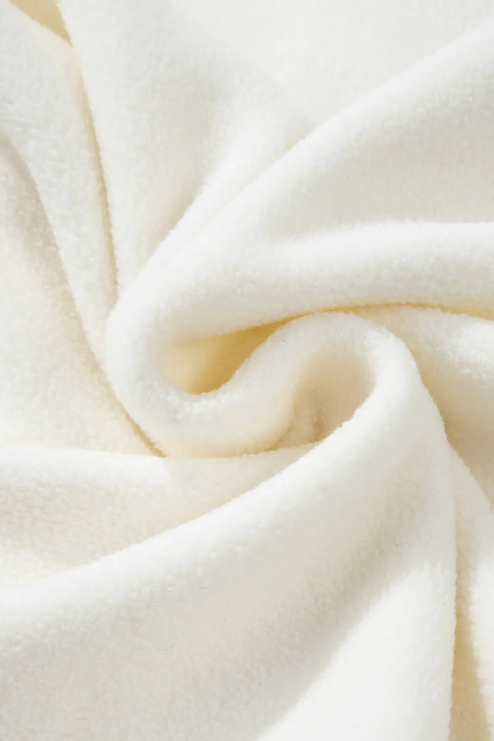 Mock Neck Long Sleeve Sherpa Sweatshirt White / S 