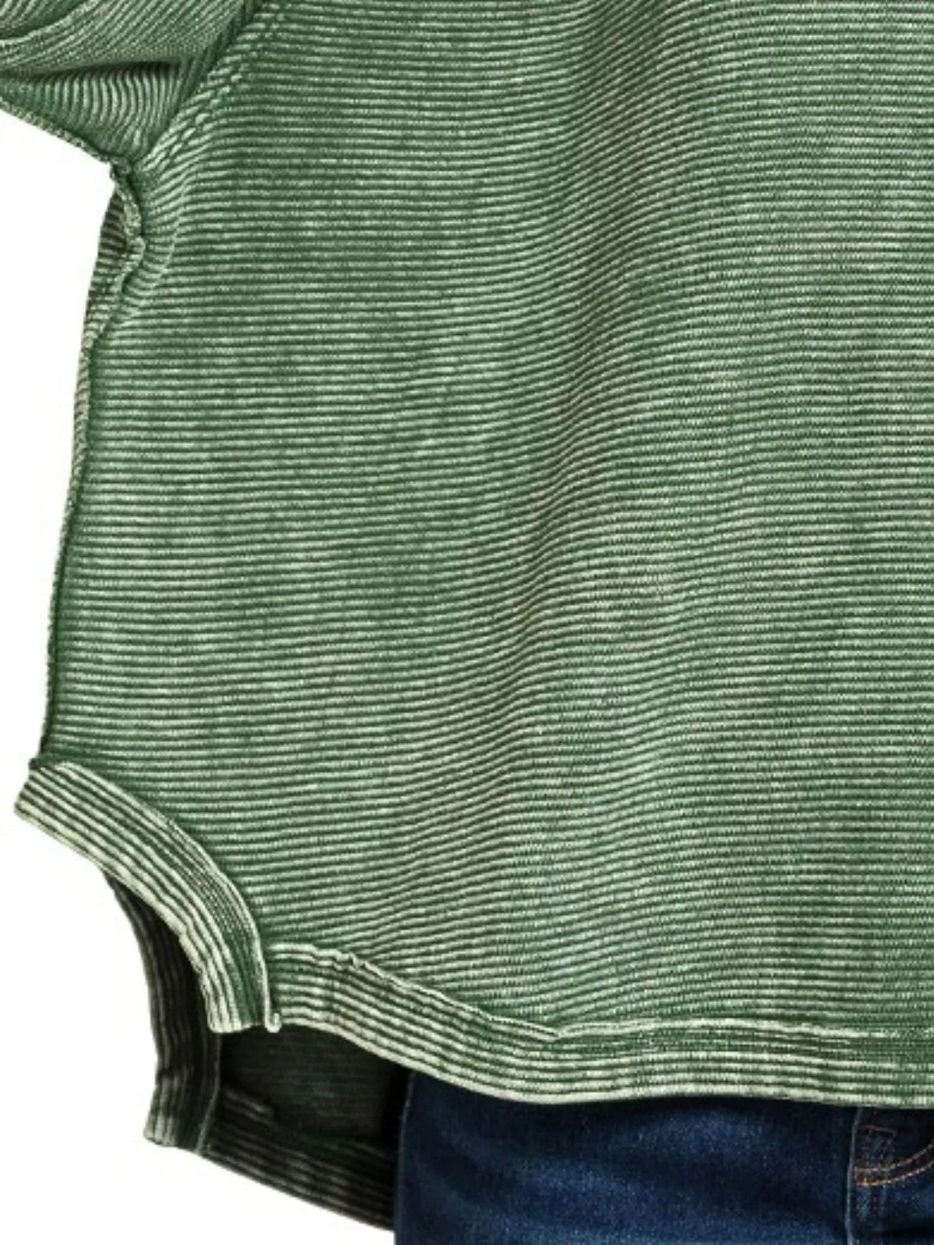 Zenana Acid Washed Exposed-Seam Sweatshirt DK GREEN / S/M 