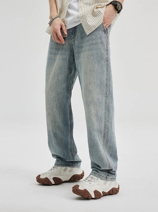 Men's Wide Leg Jeans Light Blue / 28 