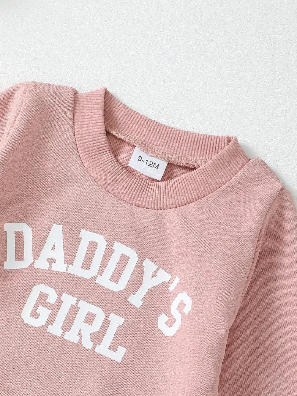 Children's Letter Graphic Sweatshirt and Pants Set Pale Blush / 9-12M 