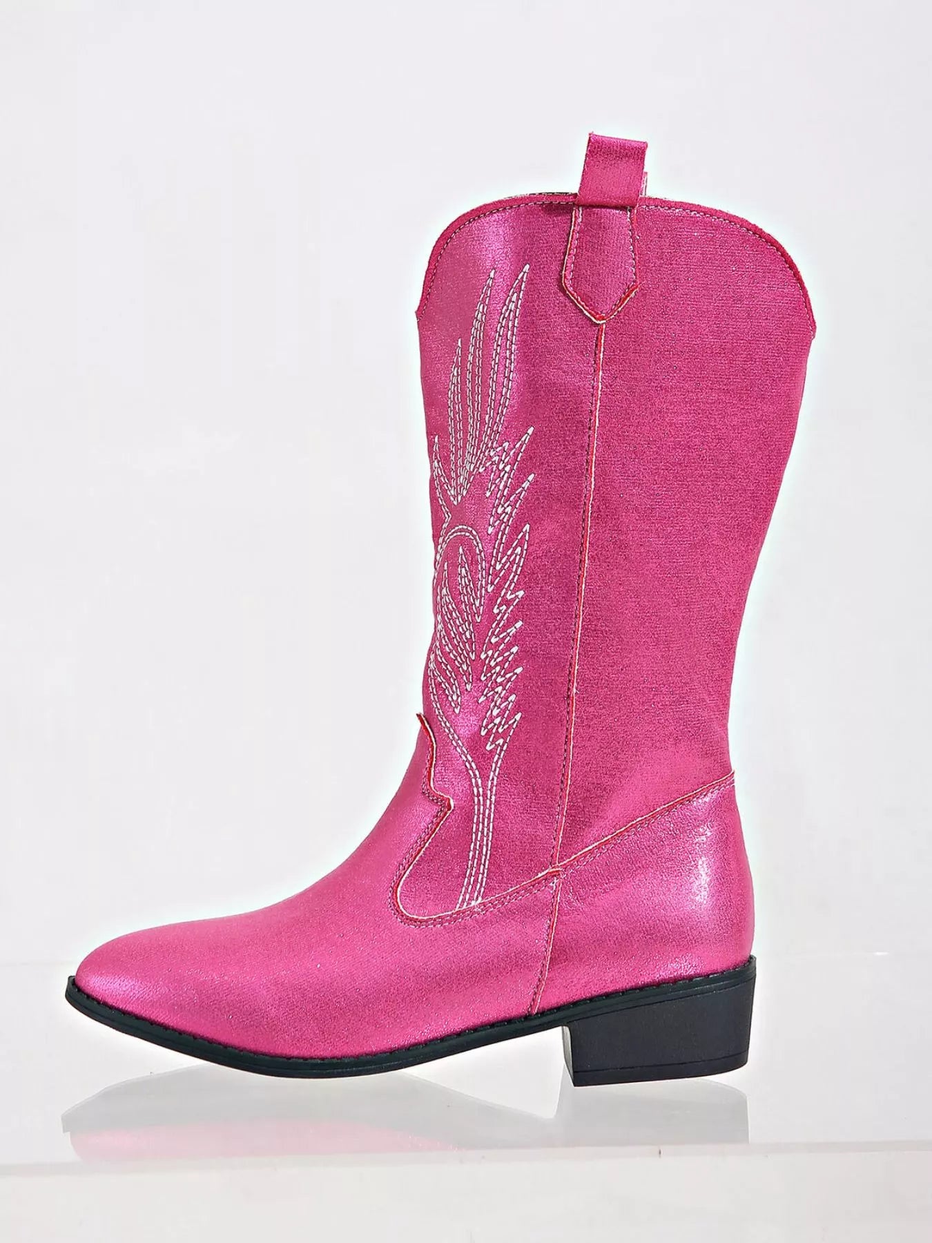Embroidered Block Heels Boots Red / 36 