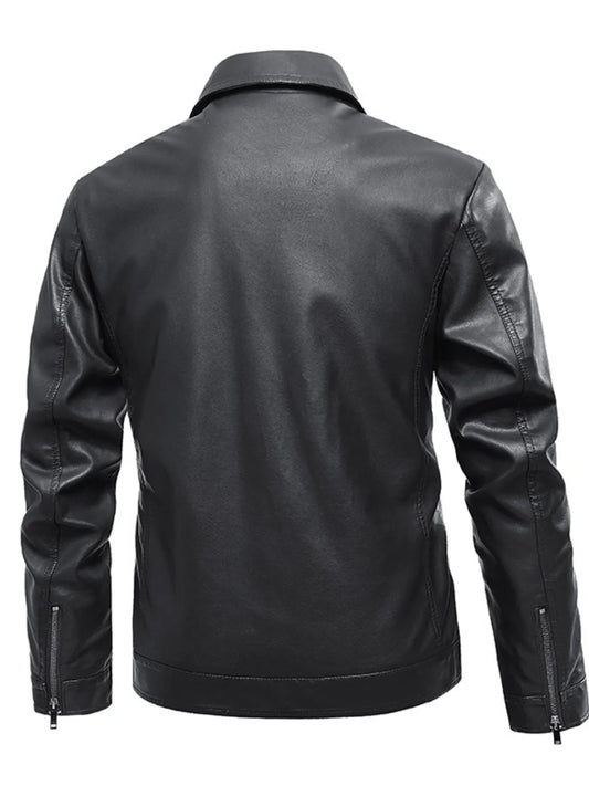 Men's Plus Size Zip Up Long Sleeve Jacket Black / L 