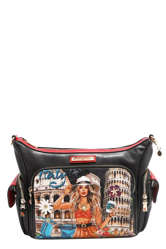 Nicole Lee USA Martha Travels Italy Multi Pocket Shoulder Bag MARTHA TRAVELS ITALY / OS 