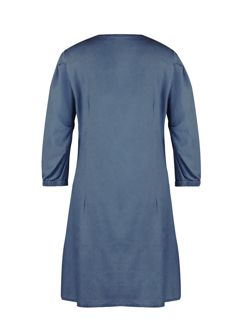 Full Size V-Neck Half Sleeve Dress Light Blue / S 