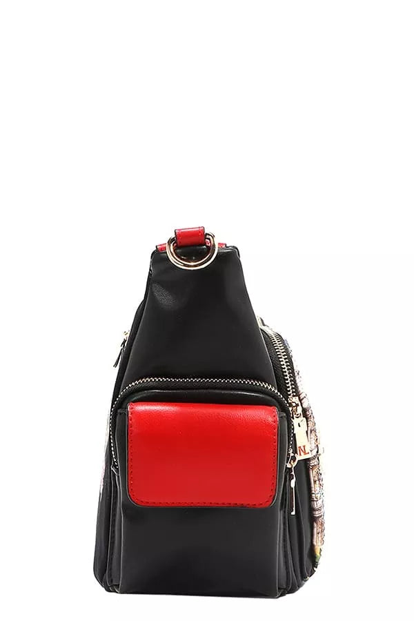Nicole Lee USA Martha Travels Italy Multi Pocket Shoulder Bag MARTHA TRAVELS ITALY / OS 