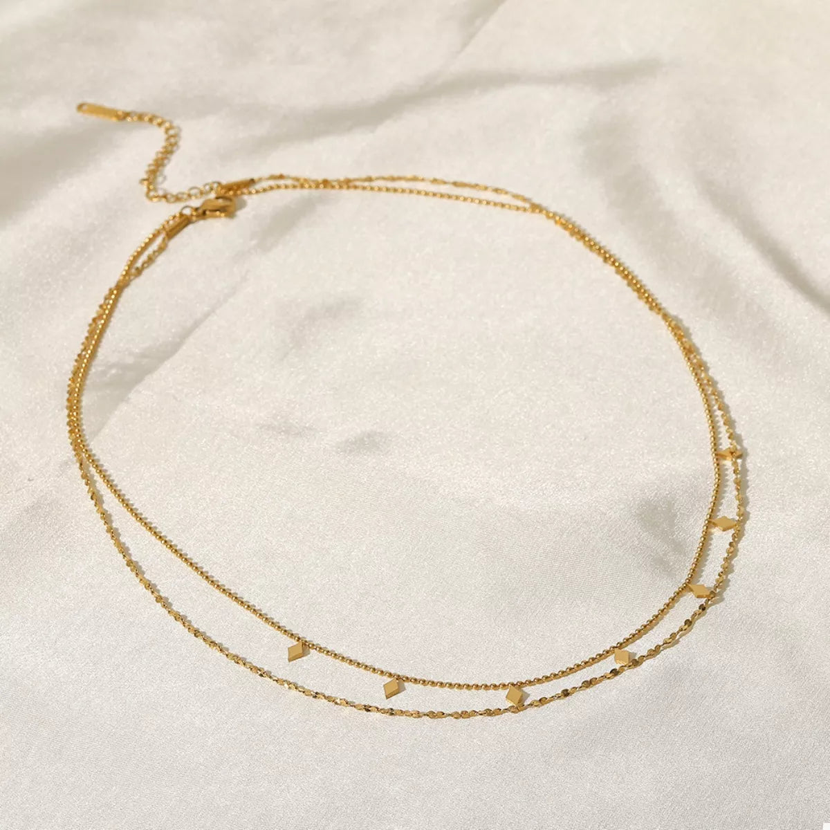 18K Gold-Plated Double Layered Necklace Gold / One Size 