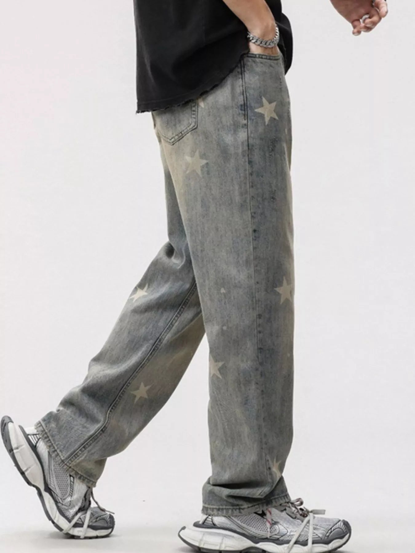 Men's Star Wide Leg Jeans Vintage Color / 28 