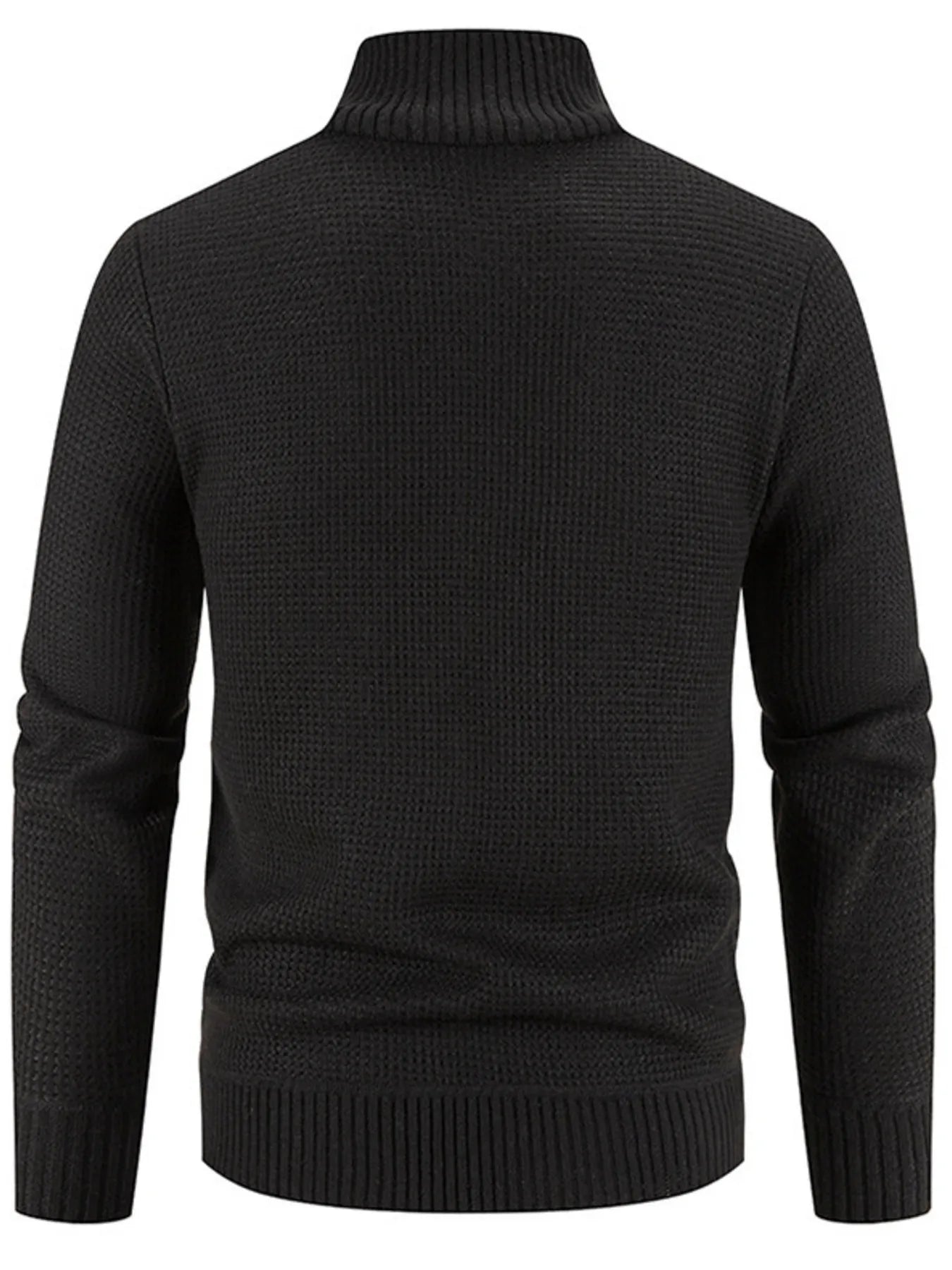 Men's Plus Size Quilted Knit Bomber Jacket with Stand Collar Black / M 