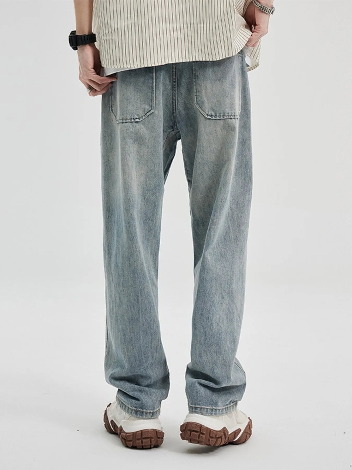Men's Wide Leg Jeans Light Blue / 28 