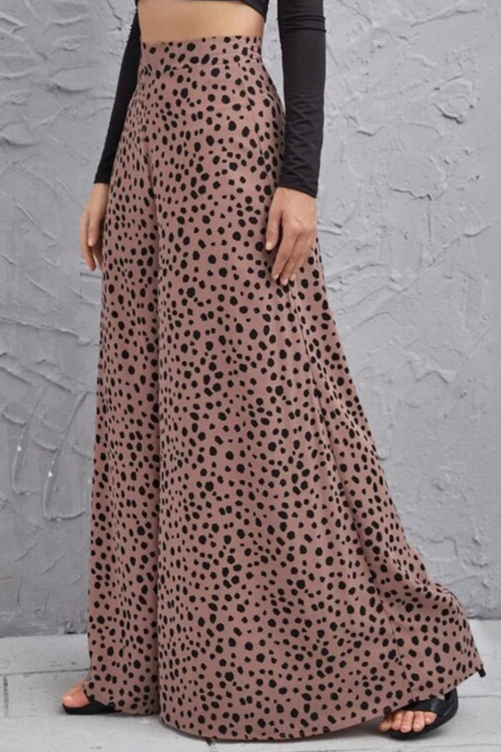 Animal Print High-Rise Culottes Dusty Pink / S 