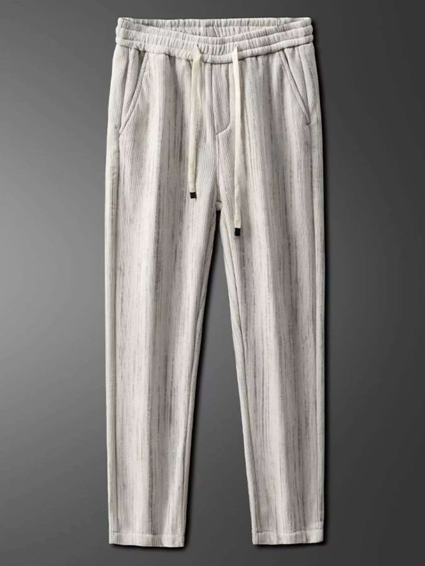 Men's Plus Size Drawstring Wide Leg Pants Black Gray / M 