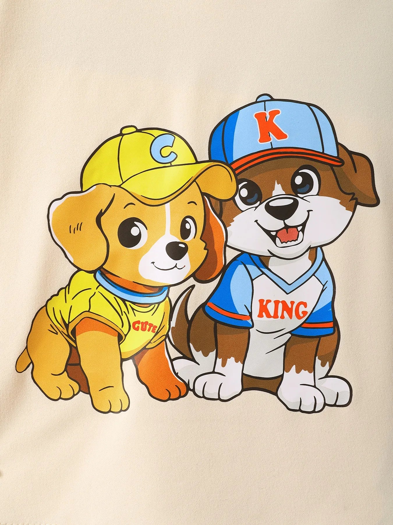 Children's Dog Short Sleeve Hoodie and Shorts Set Pastel Yellow / 6-9M 