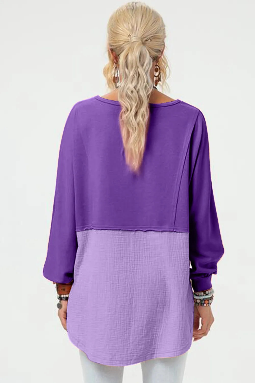 Double Take Full Size Long Sleeve High-Low T-Shirt Tangerine / S 