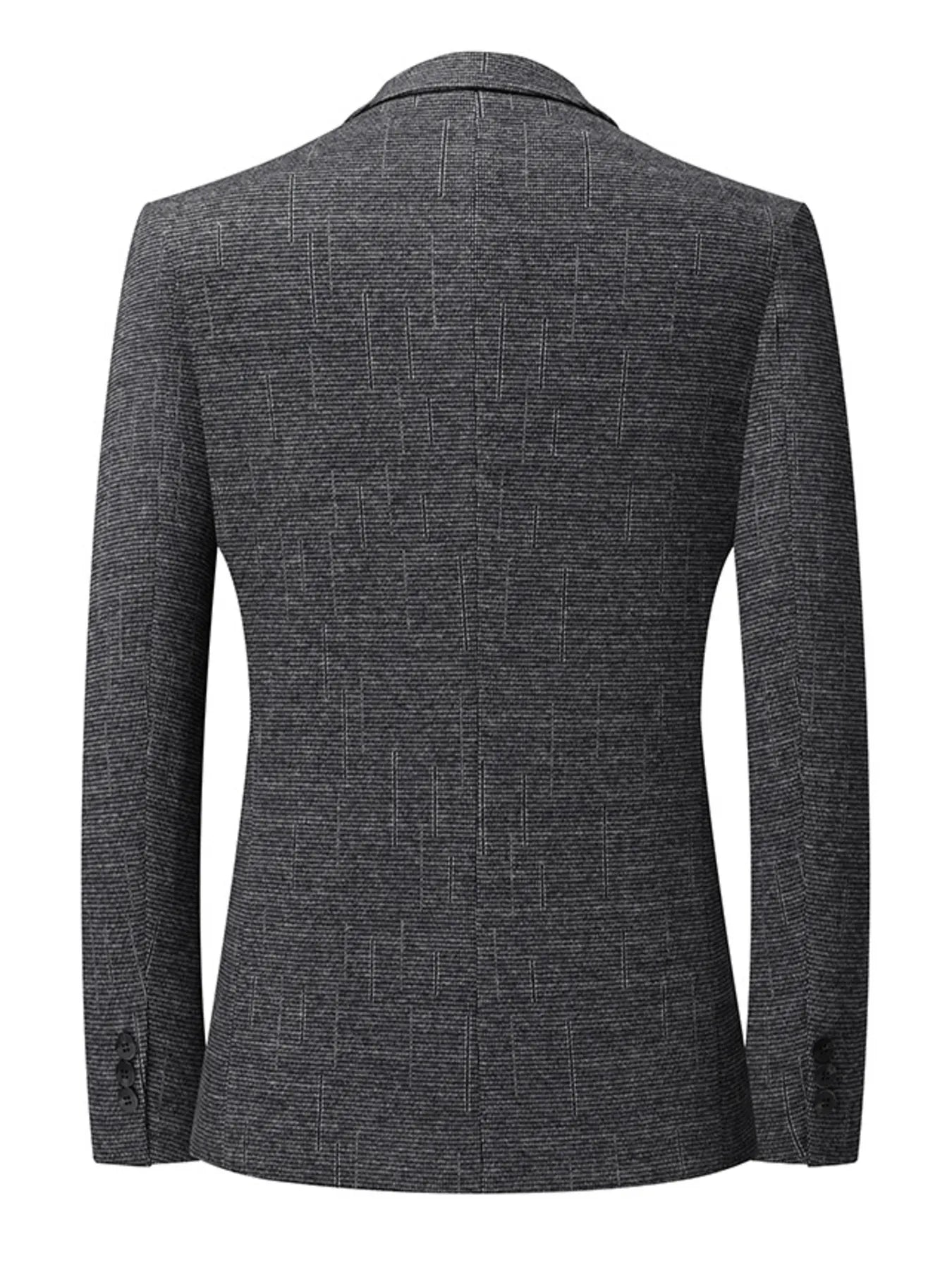 Men's Single-Breasted Tweed Blazer Dark Gray / 170 
