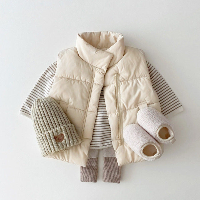 Baby Solid Color Quilted Thickened Vest Coat In Winter 73 (6-9M) / Apricot 