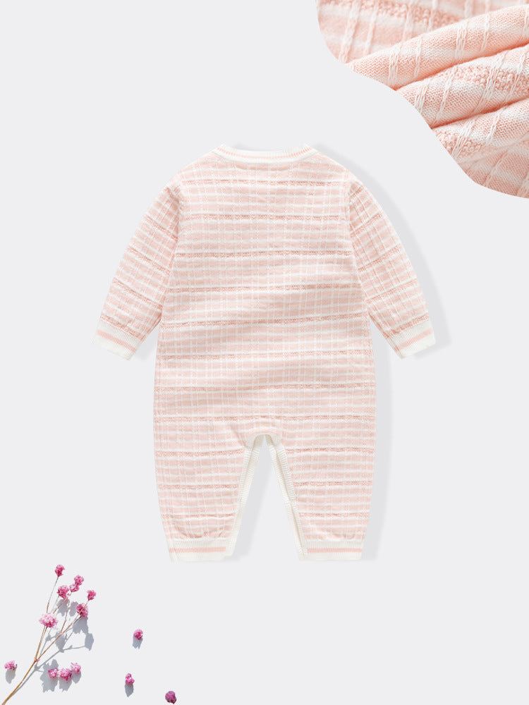 Autumn and Winter Arrival Baby Girls Knitted Strawberry Pattern Rompers 59 (0-3M) / Pink 