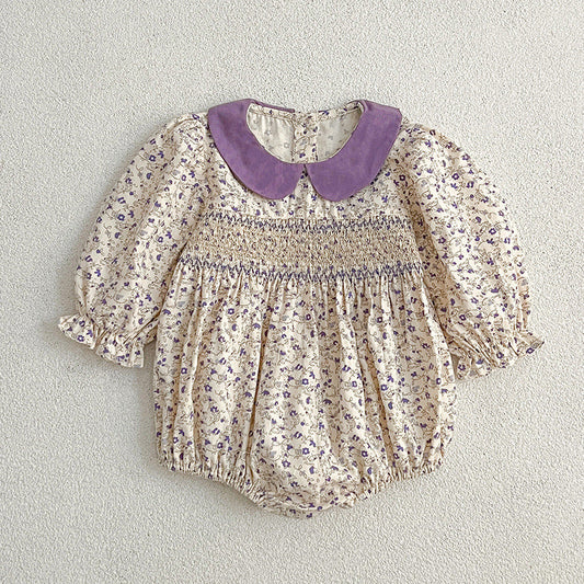 Spring Floral Graphic Sister Clothes Dress & Onesies 66 (3-6M) / Light Blue 