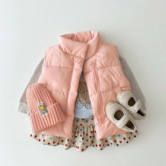 Baby Solid Color Quilted Thickened Vest Coat In Winter 73 (6-9M) / Apricot 