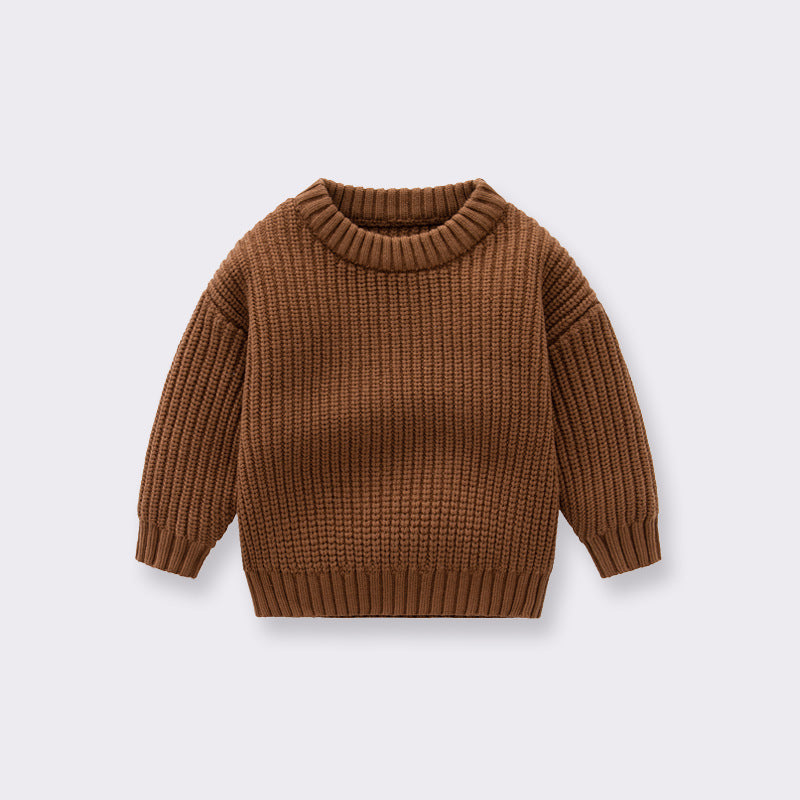 Baby Solid Color Handknit Design Quality Pullover Loose Sweater 66 (3-6M) / Apricot 