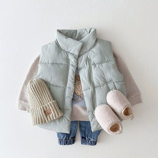Baby Solid Color Quilted Thickened Vest Coat In Winter 73 (6-9M) / Apricot 