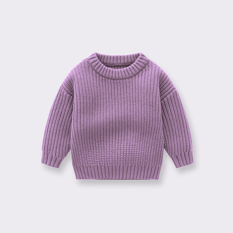 Baby Solid Color Handknit Design Quality Pullover Loose Sweater 66 (3-6M) / Apricot 