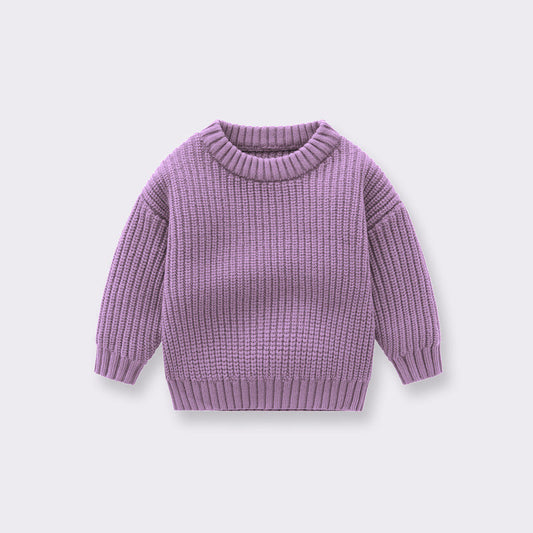 Baby Solid Color Handknit Design Quality Pullover Loose Sweater 66 (3-6M) / Apricot 