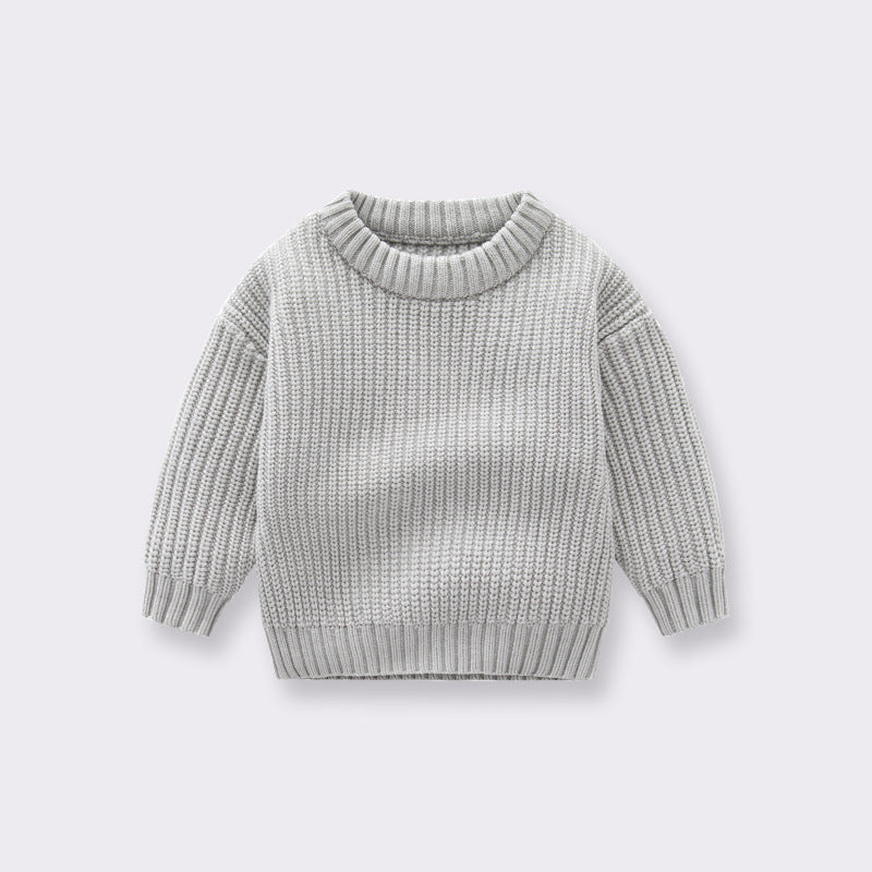 Baby Solid Color Handknit Design Quality Pullover Loose Sweater 66 (3-6M) / Apricot 