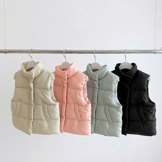 Baby Solid Color Quilted Thickened Vest Coat In Winter 73 (6-9M) / Apricot 