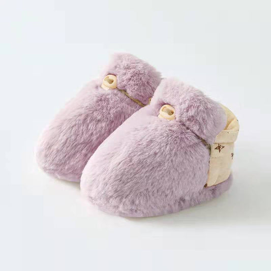 Newborn Baby Solid Color Plush Warm Shoes Outfits In Autumn & Winter XS (0-6M) / White 